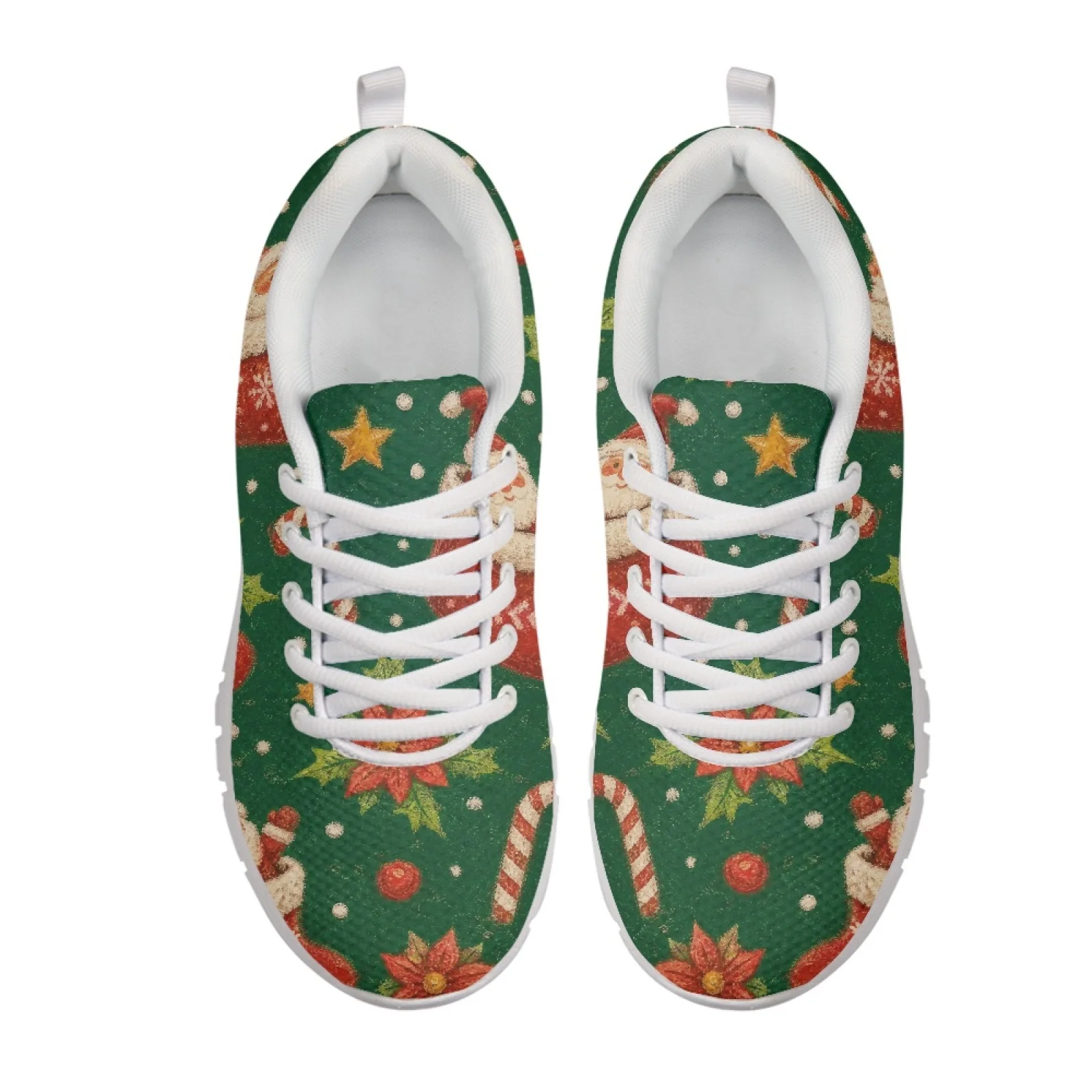 Coloranimal Christmas Santa Pattern Mens Comfortable Shoes for Teachers Standing All Day Cushion Sports Shoes for Travel