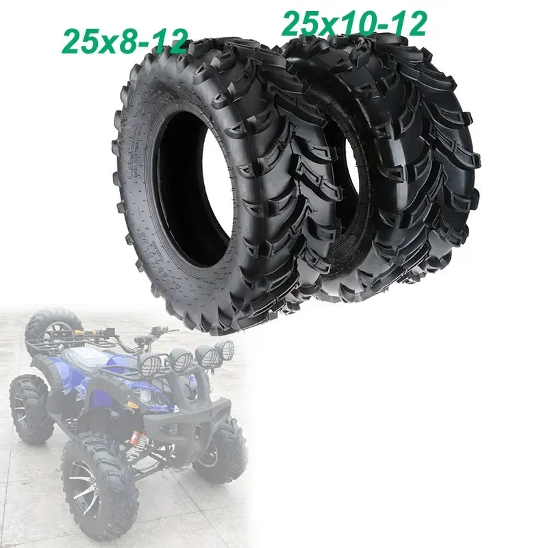 25x8-12 & 25x10-12 ATV Tires Set - 12 Inch Off-Road Tires for 150cc/200cc/250cc China Quad Bikes - 1PC Heavy-Duty