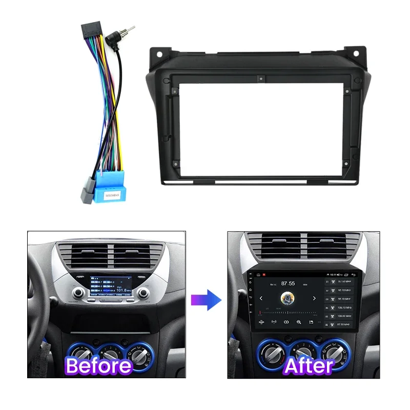 For Suzuki Alto 2009-2016 9inch Car Radio Panel Kit Power Cable Car Accessories Central Control Multimedia Bezel Frame Panel