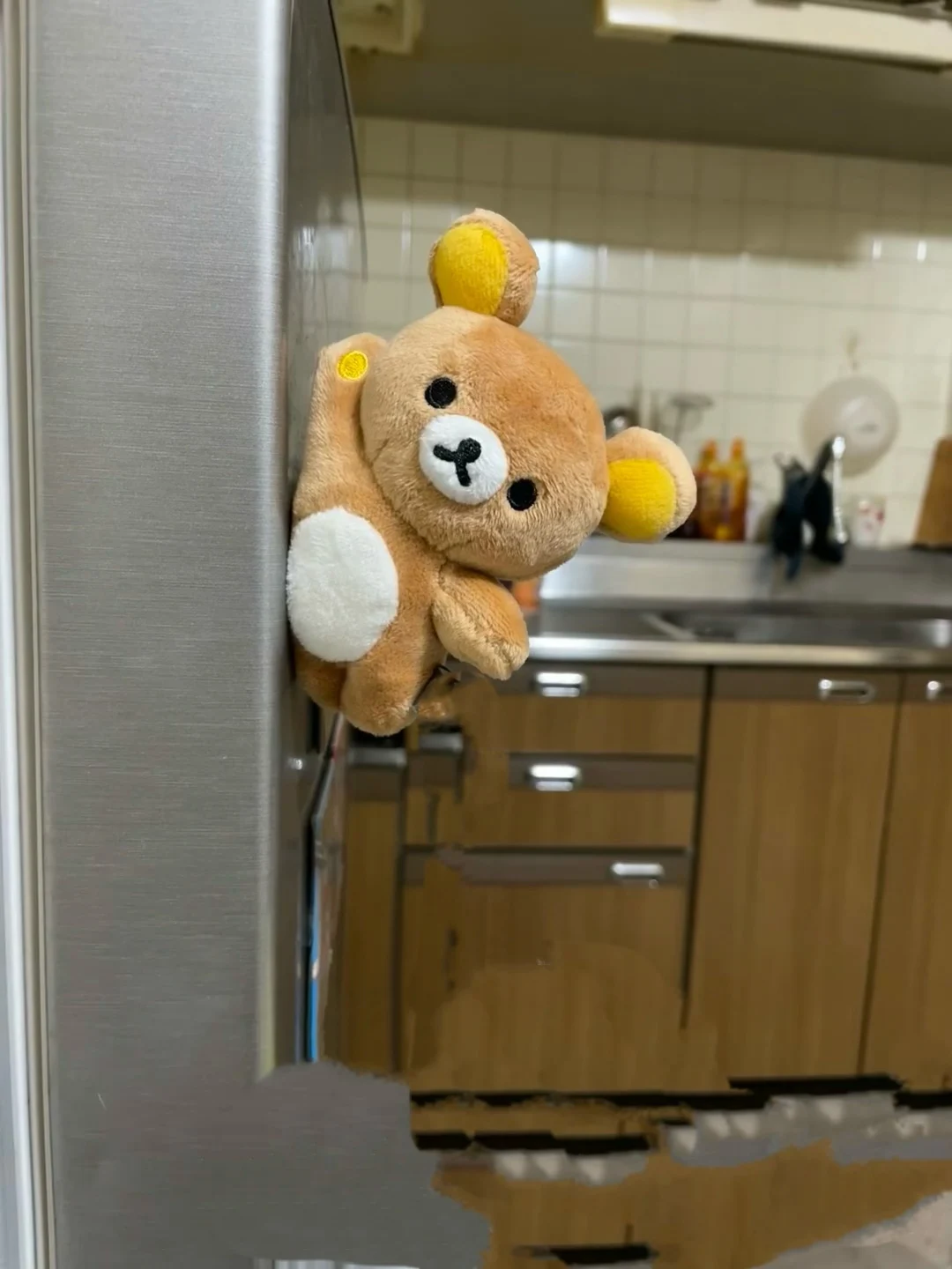 Rilakkuma magnetische pluche beer schattige liggende pose koelkastmagneet schattig cartoon cadeau voor vrouwen meisjes verjaardag