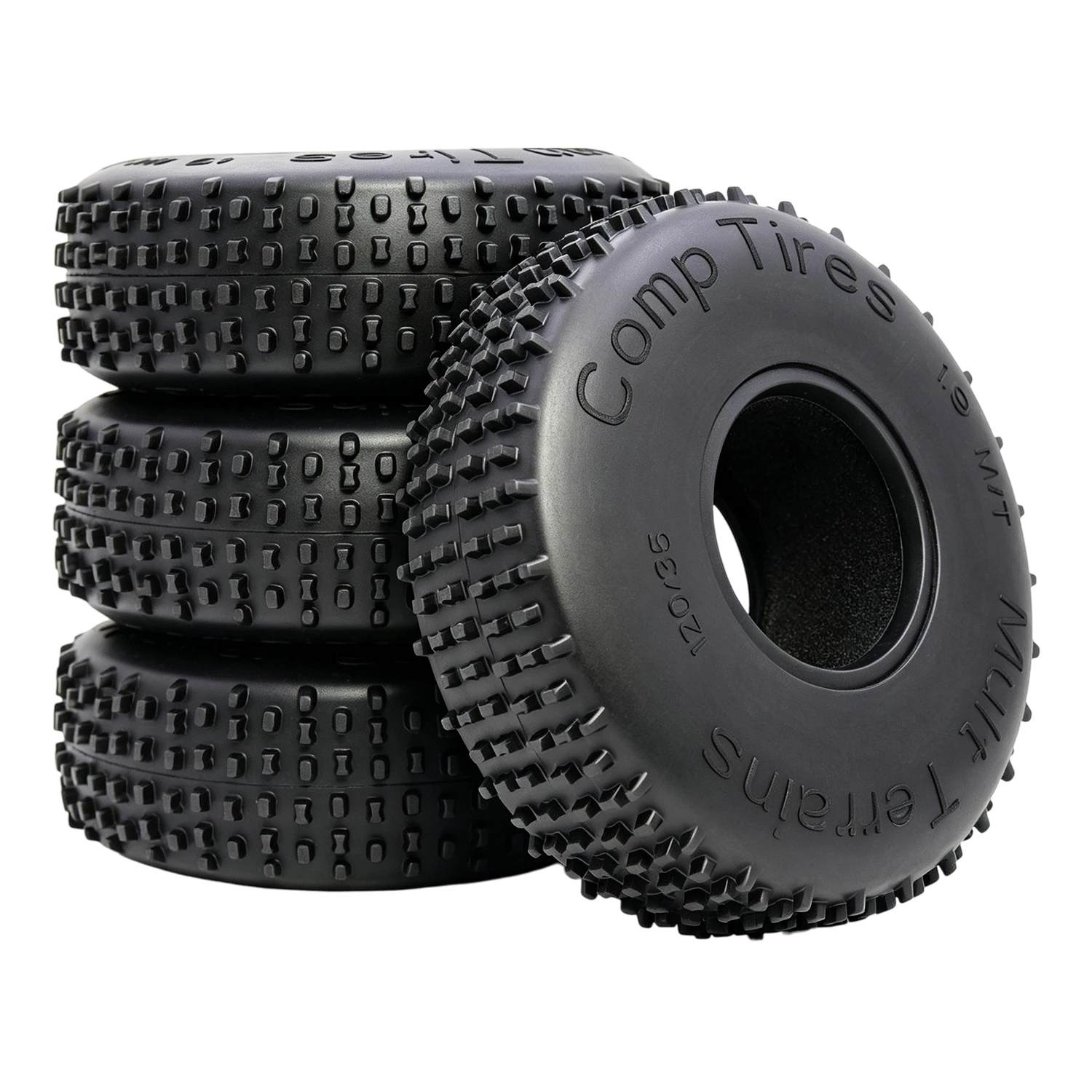 1.9 Rubber Comp Pins Multi Terrains Wheel Tires 118*39mm for 1/10 RC Crawler Car TRX4 RC4WD D90 Axial SCX10 II III Parts