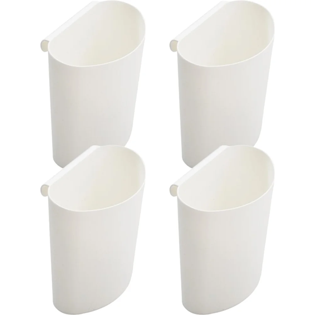 

4 Pcs Cart Small Hanging Basket Bucket Cup Holder Flowerpot Supplies Rolling Storage Bin Pencil White