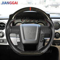 Customized Hydro-Dip Carbon Fiber Steering Wheel for Ford Raptor F150 2009 2010 2011 2012 2013 2014 Steering Wheel Flat Bottom