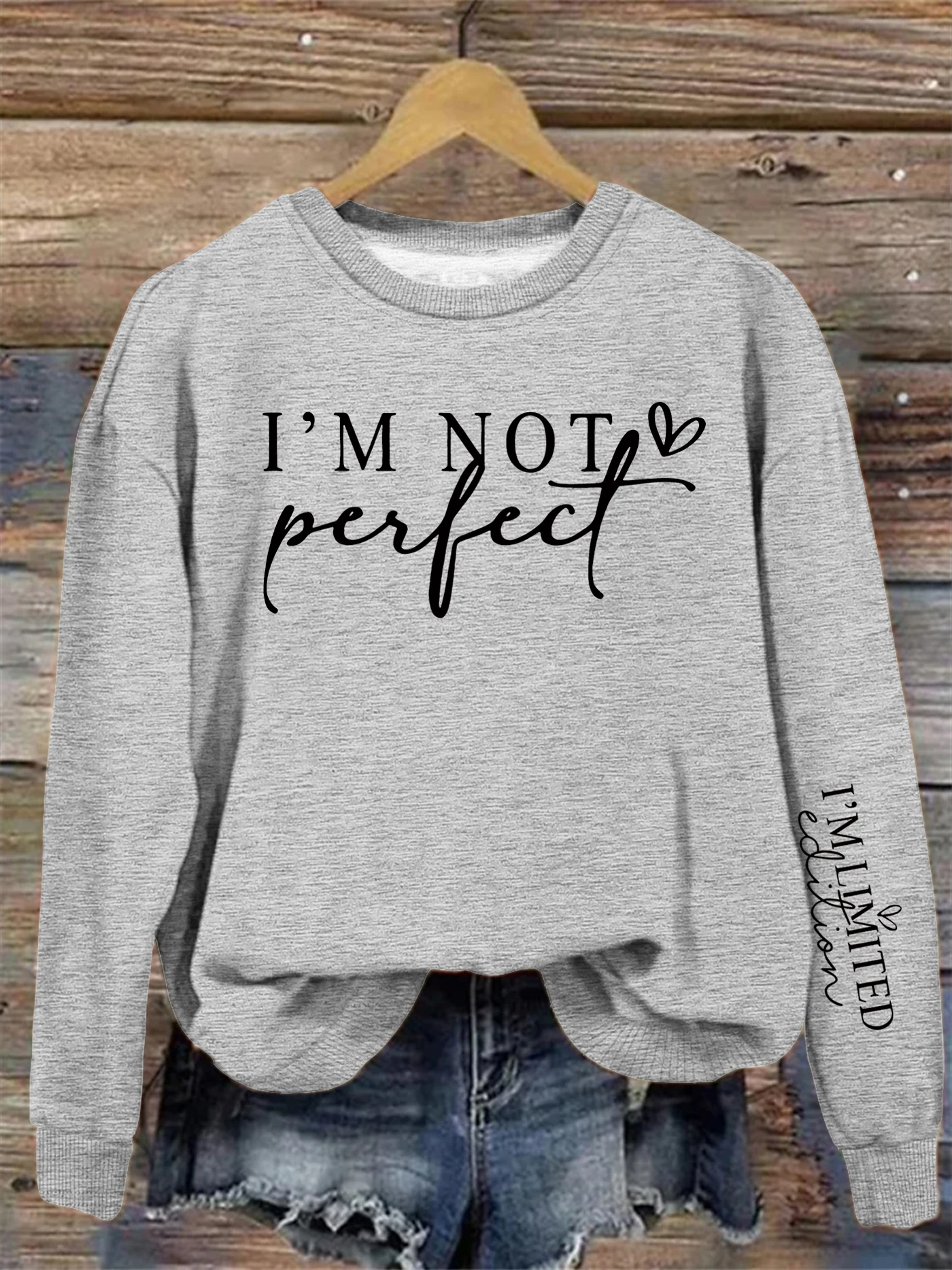 Letters print sweatshirt, crew neck casual sweatshirt for winter & fall, women\'s clothing