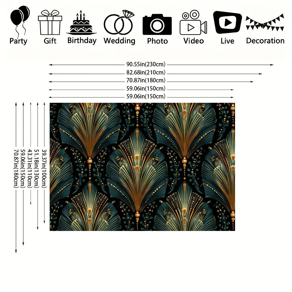 Opulent Golden Peacock Feather Tapestry Wall Hanging Luxury Baroque Decor Textile for Living Room Bedroom Home Accent Art