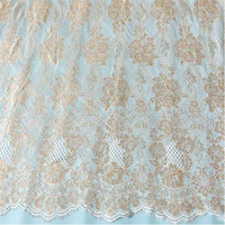 150CM Wide Gold Eyelash Chantilly Lace Fabric 3Meters Long New Design Birthday Party Decorations Kids Clothing Lace Sewing 2022