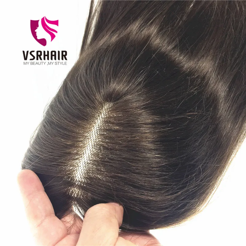 Vsrhair18Inch15 * 15 шелковая основа для волос 6*9 большой кружевной Размер Прямой 150% ручная вязка человеческие волосы Топпер для женщин