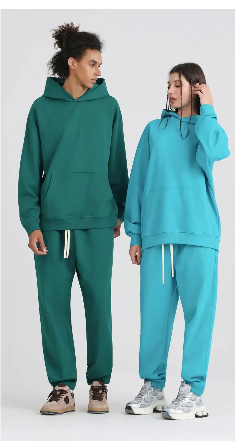Custom Logo Autumn Unisex Hooded Sweatshirt Oversized Drop‑Shoulder Long Sleeve Kangaroo Pocket Casual Hoodie Top