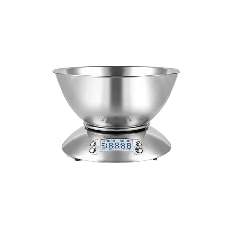 Large LCD Display Smart 3kg/5kg Weighing Digital Nutrition Kitchen Scale with Bowl