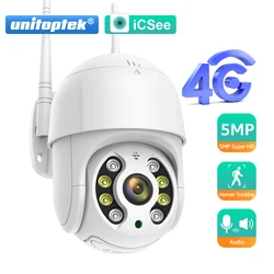 4G karta SIM kamera IP PTZ 3MP 5MP HD bezprzewodowa WIFI bezpieczeństwo zewnętrzne kamera kopułkowa CCTV P2P Onvif dwukierunkowy Audio iCsee