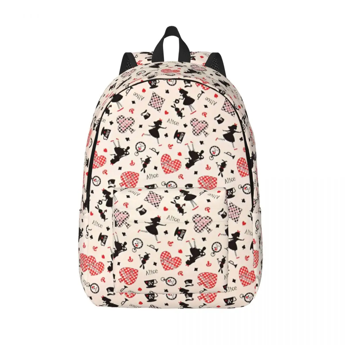 

Alice In Wonderland Cartoon Backpack Men Women Student Work Daypack Character Collection Laptop Computer Shoulder Bag Durable