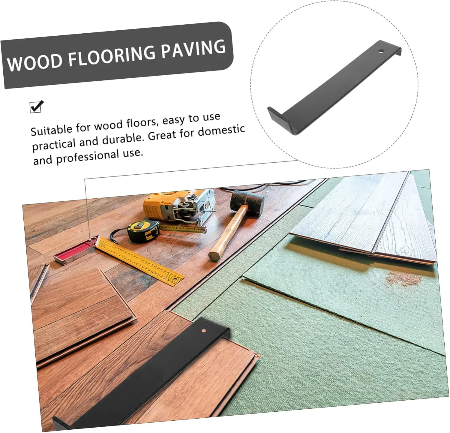 Flooring Tool Set, Floor Install Kit Laminate Wooden Flooring Installation Tool Spacer Pull Bar Flooring Tool Tapping Block