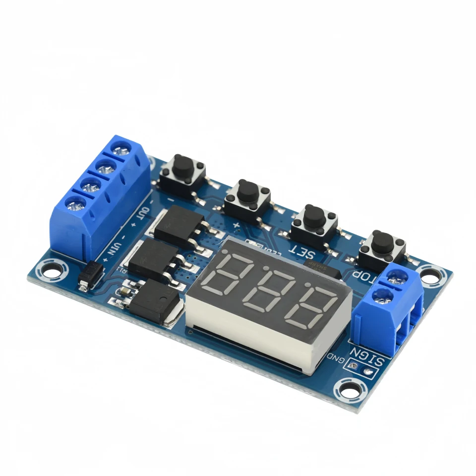 DC 5V-36V Dual MOS Time Delay Relay Trigger Cycle Timer LED Digital Display Timing Control Switch Module 15A 400W Board