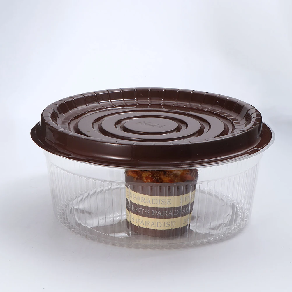 

25 Pcs Strong Plastic Cake Containers with Domed Lid for Cupcakes Biscuits Fruit Desserts