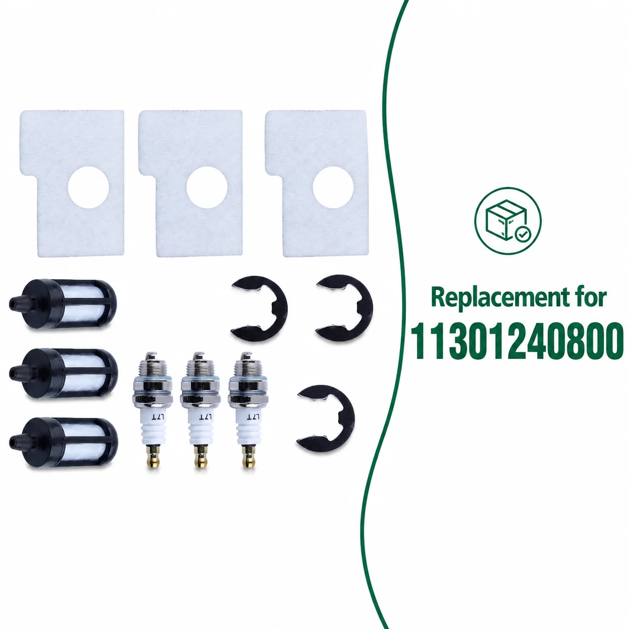 3Pcs Air Filter Fuel Filter Spark Plug E-Clip Tune Up Kit For STIHL 017 018 MS170 MS180 MS170C MS180C Parts Replaces 11301240800