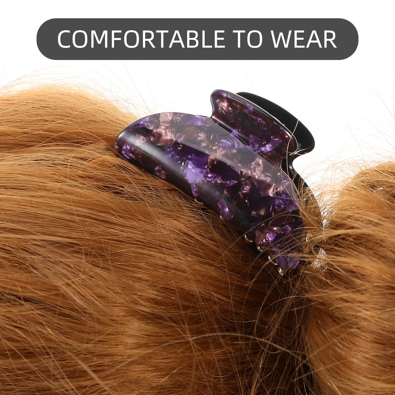 

6Pcs Acrylic Hair Claw Floral Pattern Stylish Elegant Grip Strong Hold Clamps for Women Daily Use Shower Home Decorative