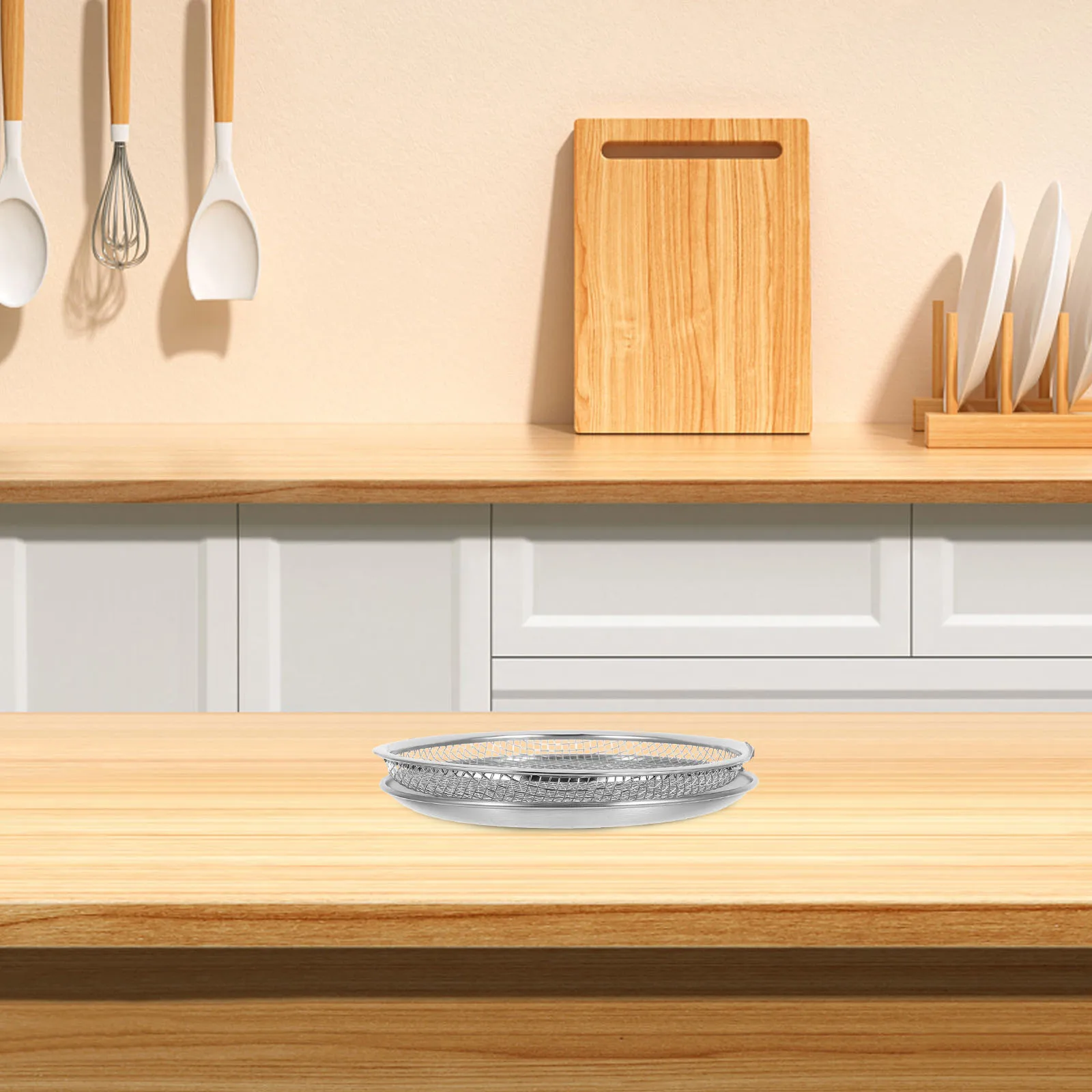 

1Set Stainless Steel Oil Filter Tray Frying Strainer Rack Practical for Frying Pot Steaming and Oil Drain Steaming Pot