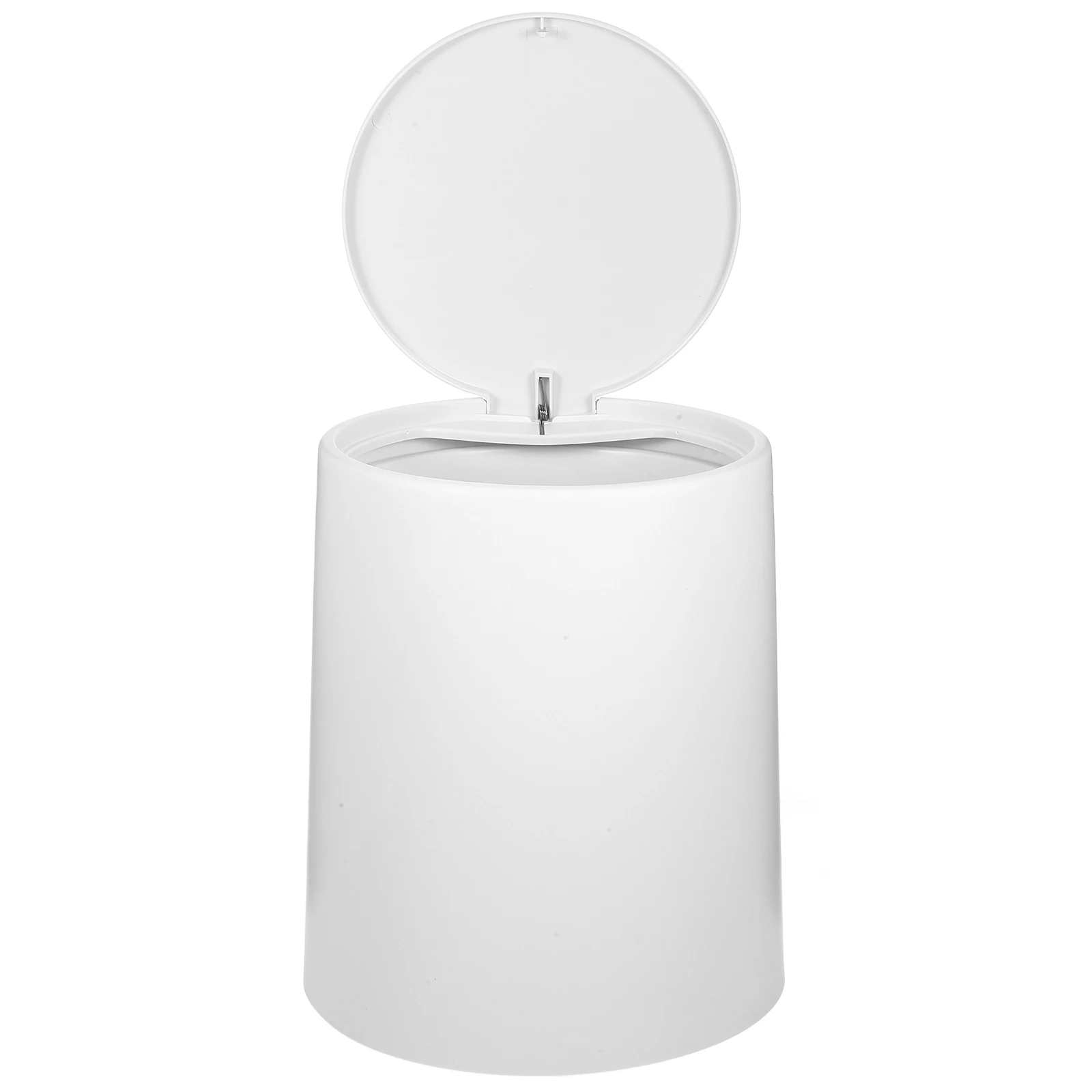 

White 5L Press Trash Can Thickened Plastic Garbage Bin Large Opening Bathroom Kitchen Bedroom Office Waste Container