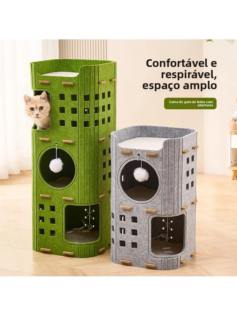 new-type-integrated-multi-layer-scratcher-hideout-safety-enclosed-climbing-frame-felt-material-toy-by-infant-baby