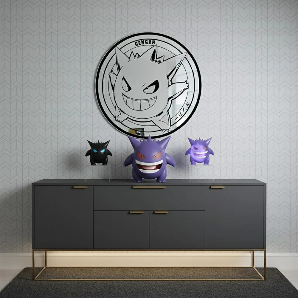 Miroir Anime Gengar/Pikachu, Dragon Ball Z\Pokemon\One Piece, transformez votre pièce dans une scène Manga vivante