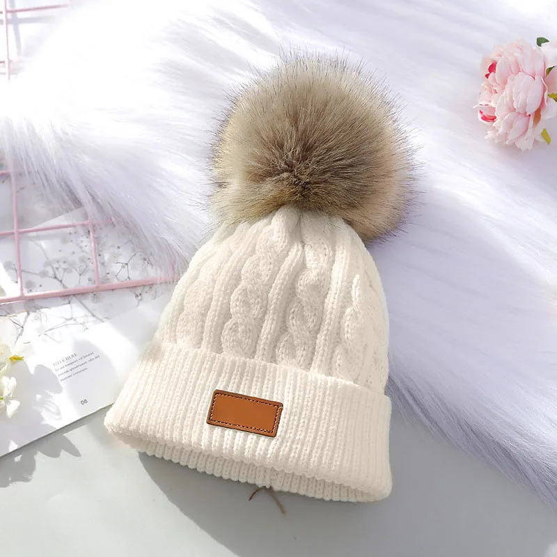 Baby Boy Hat Cute Pompom Baby Cap Beanie Autumn Winter Warm Knitted Children Girls Hats Solid Hairball Elastic Kids Caps Bonnet