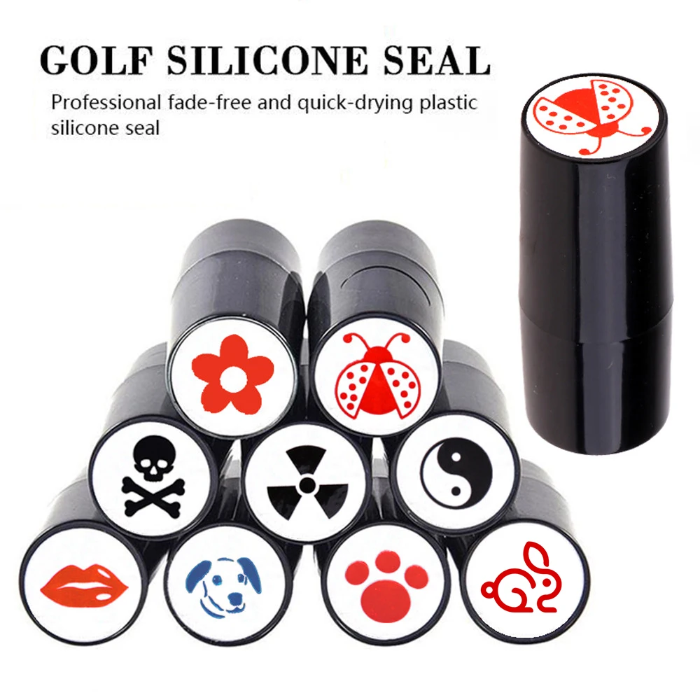 New Golf Ball Stamper Stamp Marker Impression Seal Quick-Dry Plastic Multicolors Golf Adis Accessories Symbol For Golfer Gift