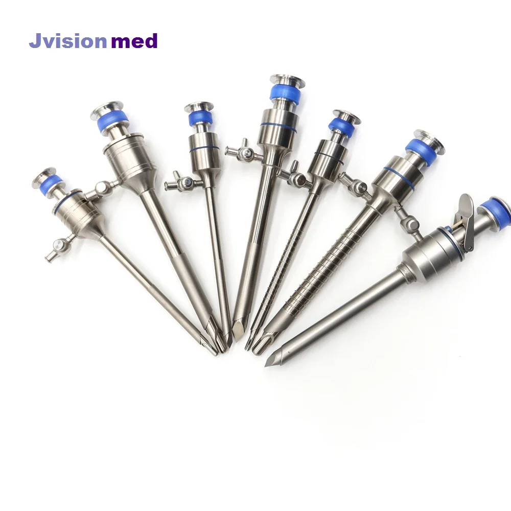 2026 NEW Laparoscopic Reusable Thread/Screw Trocar And Cannula 5.5mm 10.5mm 12mm Silicone Magnetic Valve