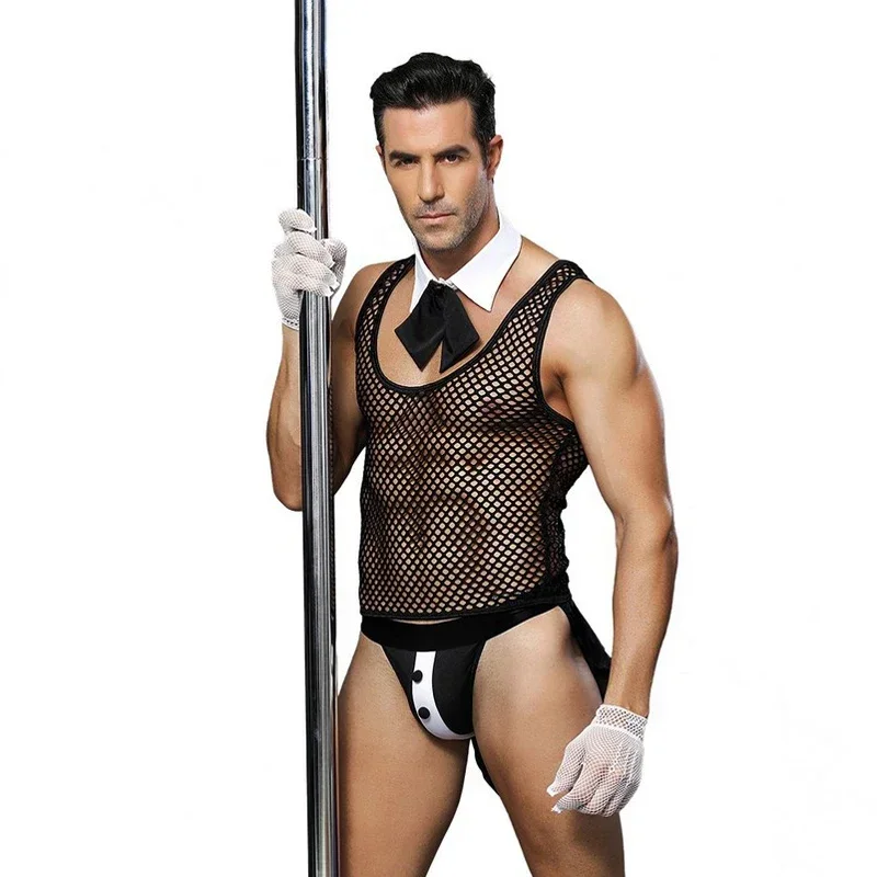 

Men Hot Erotic Sexy Waiter Role Play Uniforms