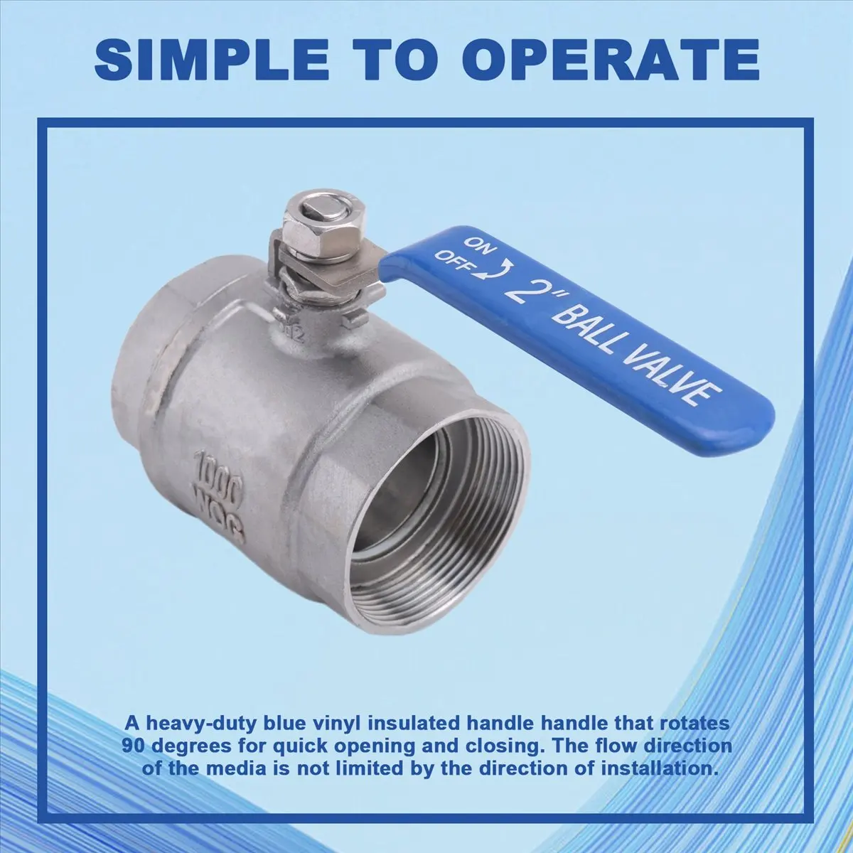 abjo-2-inch-304-stainless-steel-full-port-ball-valve-female-thread-dn50-1000-wog-for-water-oil-gas-with-blue-handle