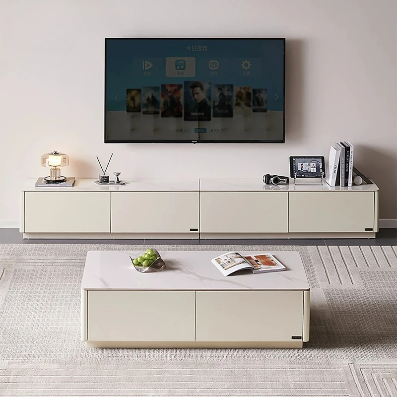 New Modern Simple Stands Living Room Tv Stand Coffee Table Household Rectangular Floor Storage Rock Panel TV Cabinet Furniture
