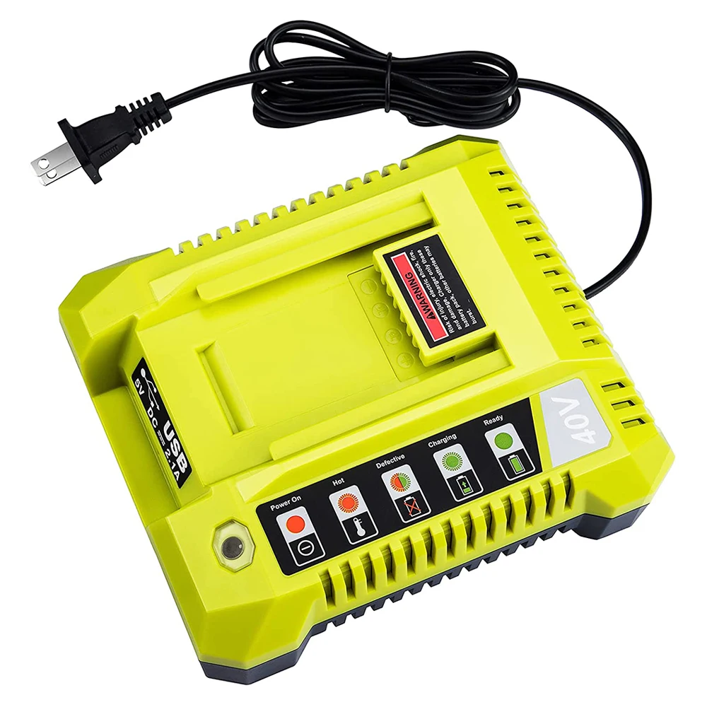 Imagem -02 - Carregador de Bateria de Iões de Lítio para Ryobi 40v Bateria Li-ion Op4050a Op4015 Op4026 Op4030 Op4040 Op4050 Op400a Op403a Zrop401