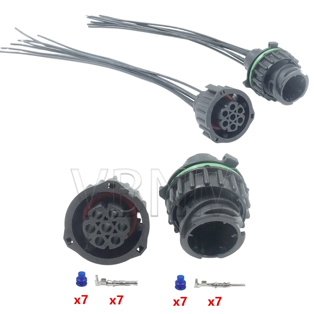 

7 Pin 968421-1 967650-1 1718230-1 Automobile Waterproof Truck Tail Light Oxygen Sensor Connector Plug Wire Harness For Volvo