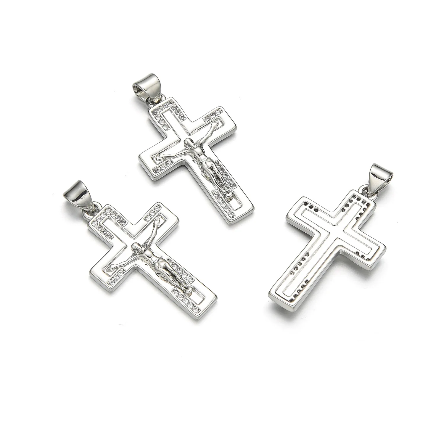 5pcs European and American Virgin Zircon Cross Pendant Accessories DIY Bracelet Necklace Jewelry Production Material Wholesale