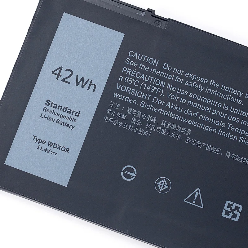 New High Quality 42Wh 11.4V 3684mAh WDX0R Laptop Battery For Dell Inspiron 13 5000 7580 7368 5468 14-7640 Rechargeable Battery