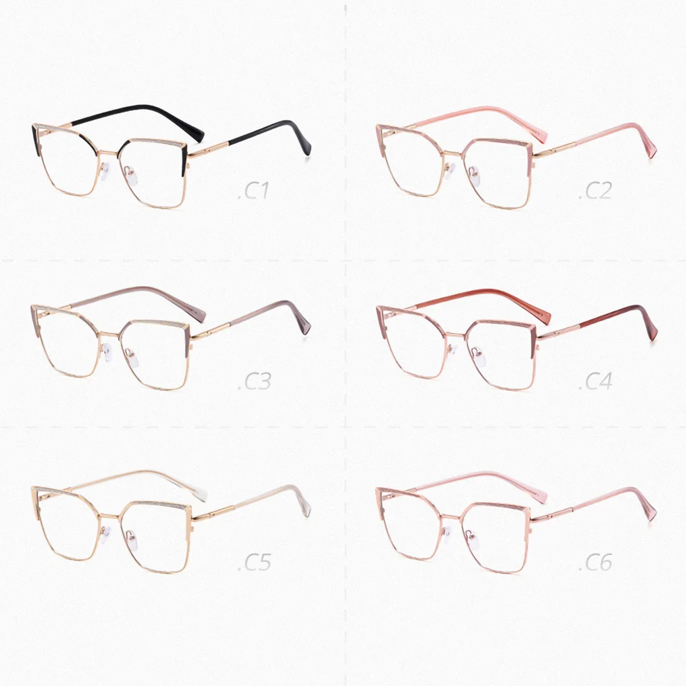 Ralferty Luxury Eyeglasses Women 2025 Designer Square Metal Eyewear Frames Optic Prescription Spectacles Frame Anti Blue Lenses