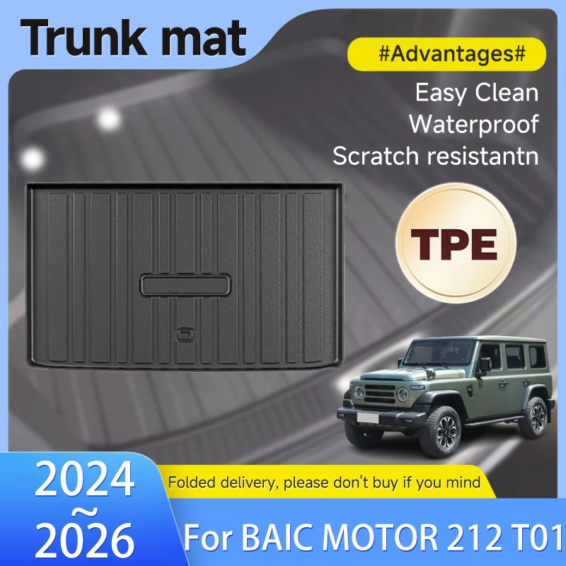 TPE-Kofferraummatte für BAIC MOTOR 212 T01 2024 2025 2026, Aufbewahrungsmatte, Allwetter-Kofferraummatte, wasserdichte Schutzmatte, Autozubehör