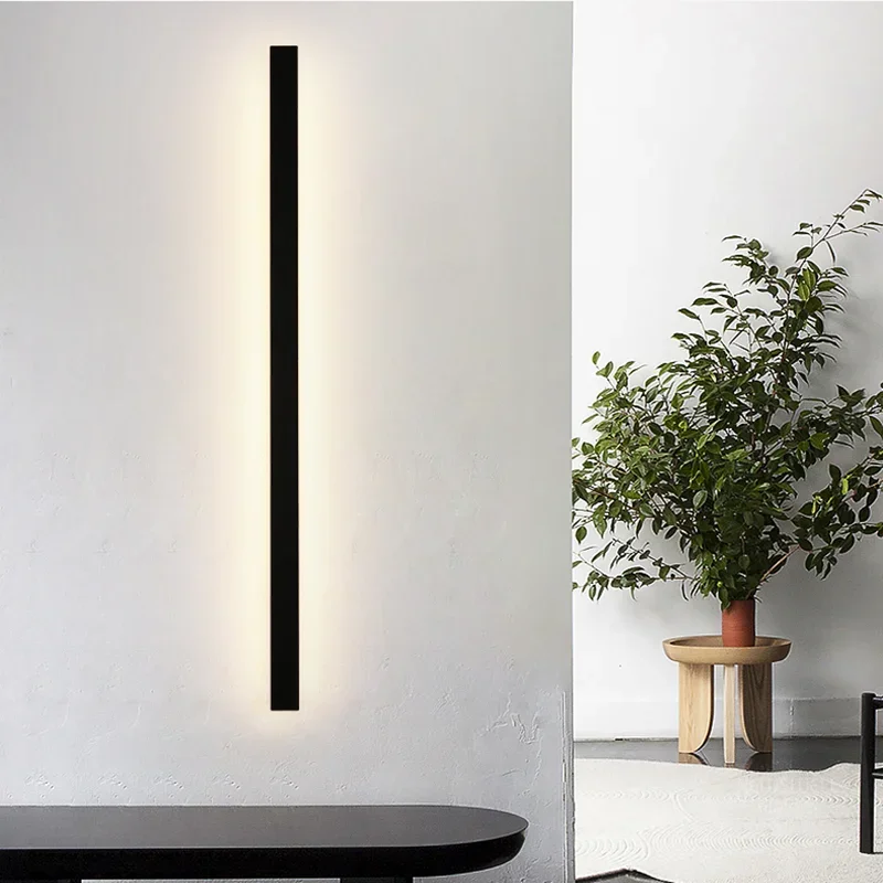 Modern minimalist line wall lamp bedroom headboard corridor master bedroom background wall creative minimalist strip lamp