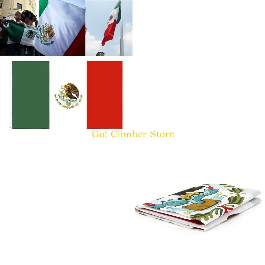 

Q84C 3x5Foot Mexico Flag Mexicanos National Flags Polyester with Brass Grommets