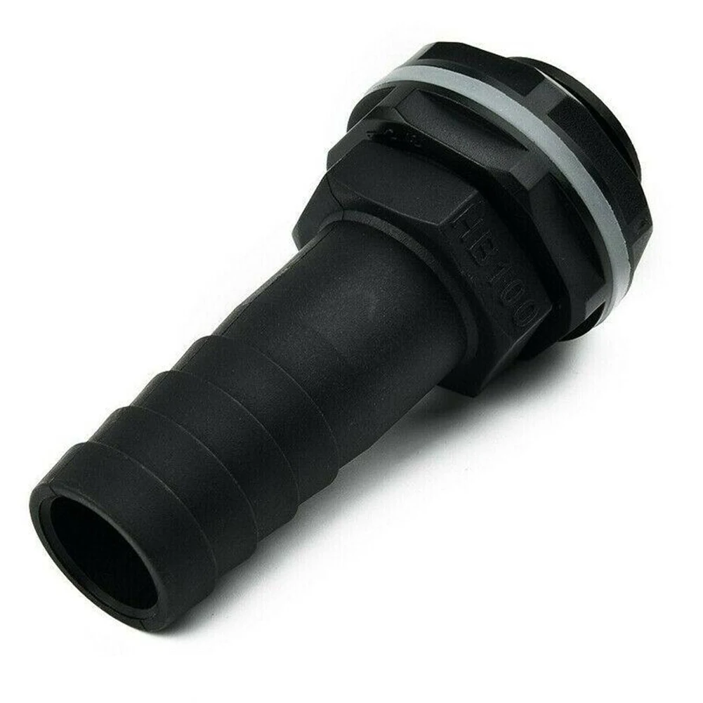Water Storage Tank Overflow Connector 1in Male Thread with Barb Outlet and Hardware Kit for Direct Pipe Connection
