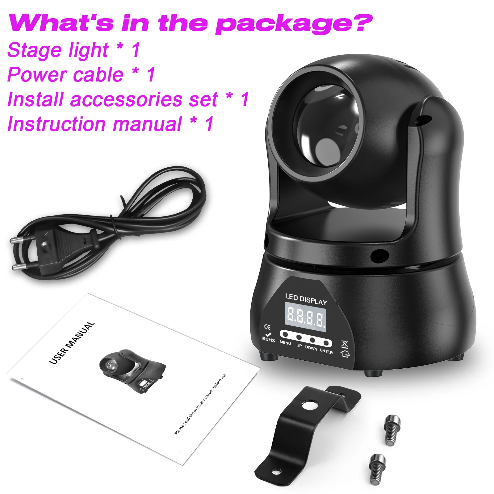 GEFENSI 40W Beam Moving Head Light DMX512 RGBW Stage Light For DJ Concert Party Wedding Nightclub Professional Effect Lighting