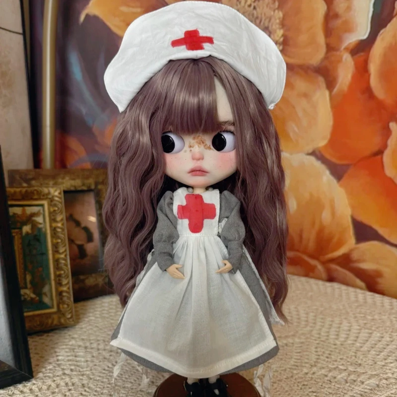 OOAK Handmade Vintage Repaint BLYTH Doll Gothic Retro Creepy BJD Toys Customized 1/6 Neo Blyth Doll Antique Artworks Gifts