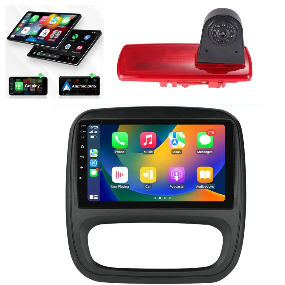 Android 9”car radio Bluetooth carplay GPS Navigation+ HD reverse camera for Fiat Talento Opel Vauxhall Vivaro Renault Trafic