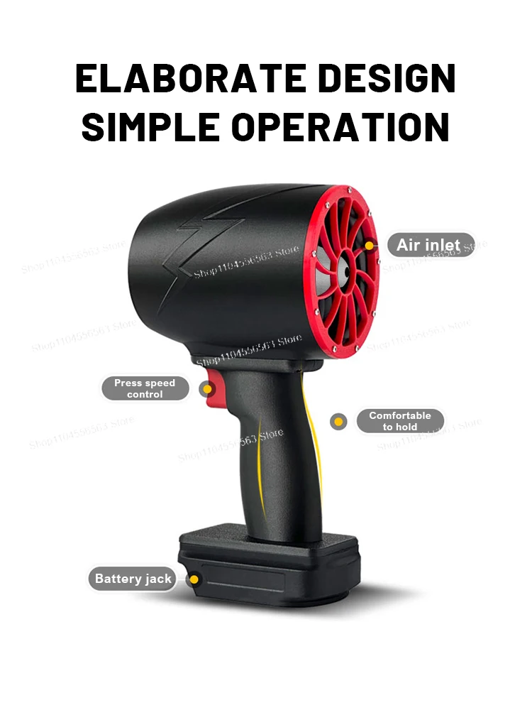 1500W Air Gun Turbo Fan 70/64mm Violent Fan Car Wash Snow Removal Air Dryer for Makita 18-24V/ Batteries