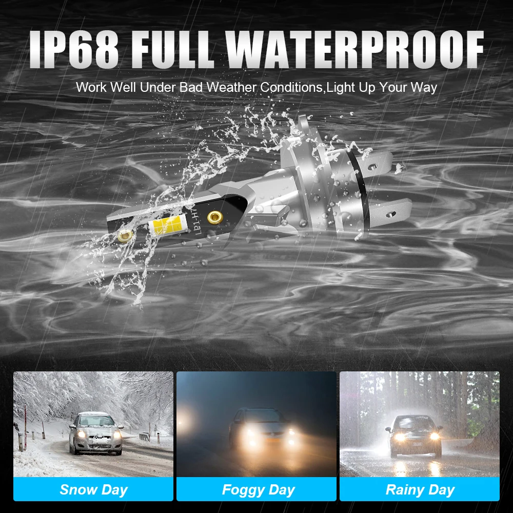 2pcs H7 LED Headlight Bulb Mini Bulb 60W 16000LM CSP 3570 for Car Headlamp Auto Fog Lamps Canbus H7 Led Turbo Auto12V 6000k