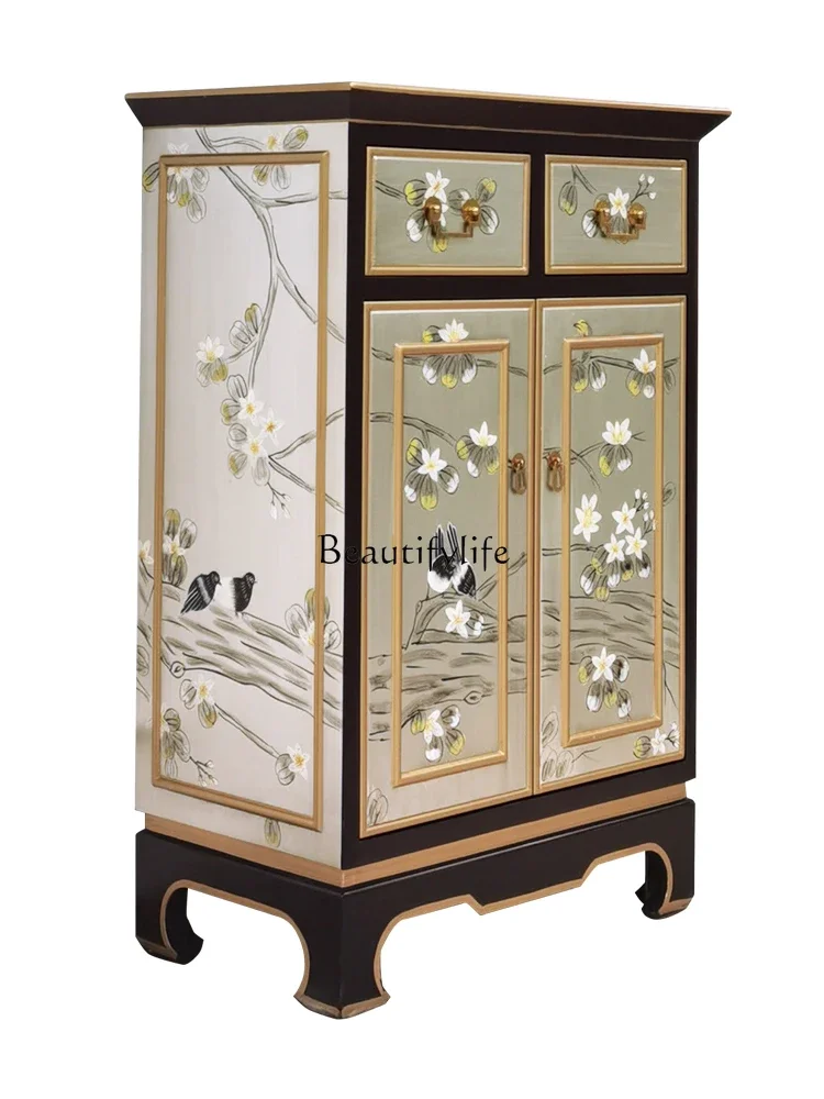 

New Chinese-style corridor, aisle, entrance cabinet, painted two-door practical storage decorative cabinet