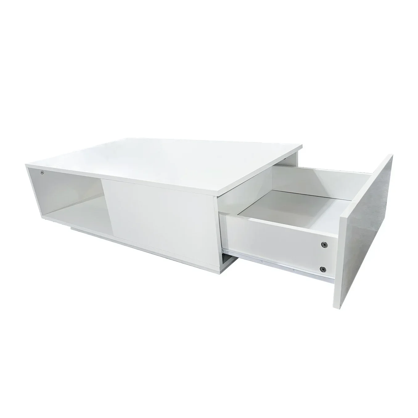 

# Белый или черный современный журнальный столик с 1 ящиком, глянцевый столик со светодиодной подсветкой, мебель для гостиной #