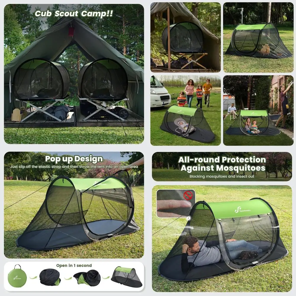 

Компактная палатка с москитной сеткой на 1 человека, портативная складная защита от насекомых для кемпинга и детских кроватков