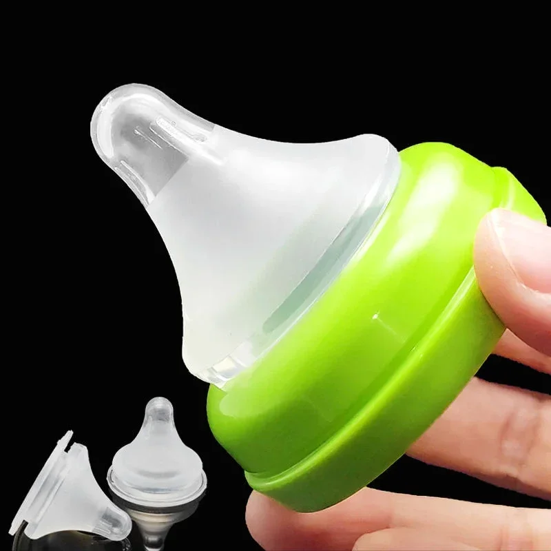 Silicone Gel Feeding Bottle Pacifier Wide Mouth Puting Baby Soft Teat Nipple Infant Kids Teether Care Feeding Bottle Replacement