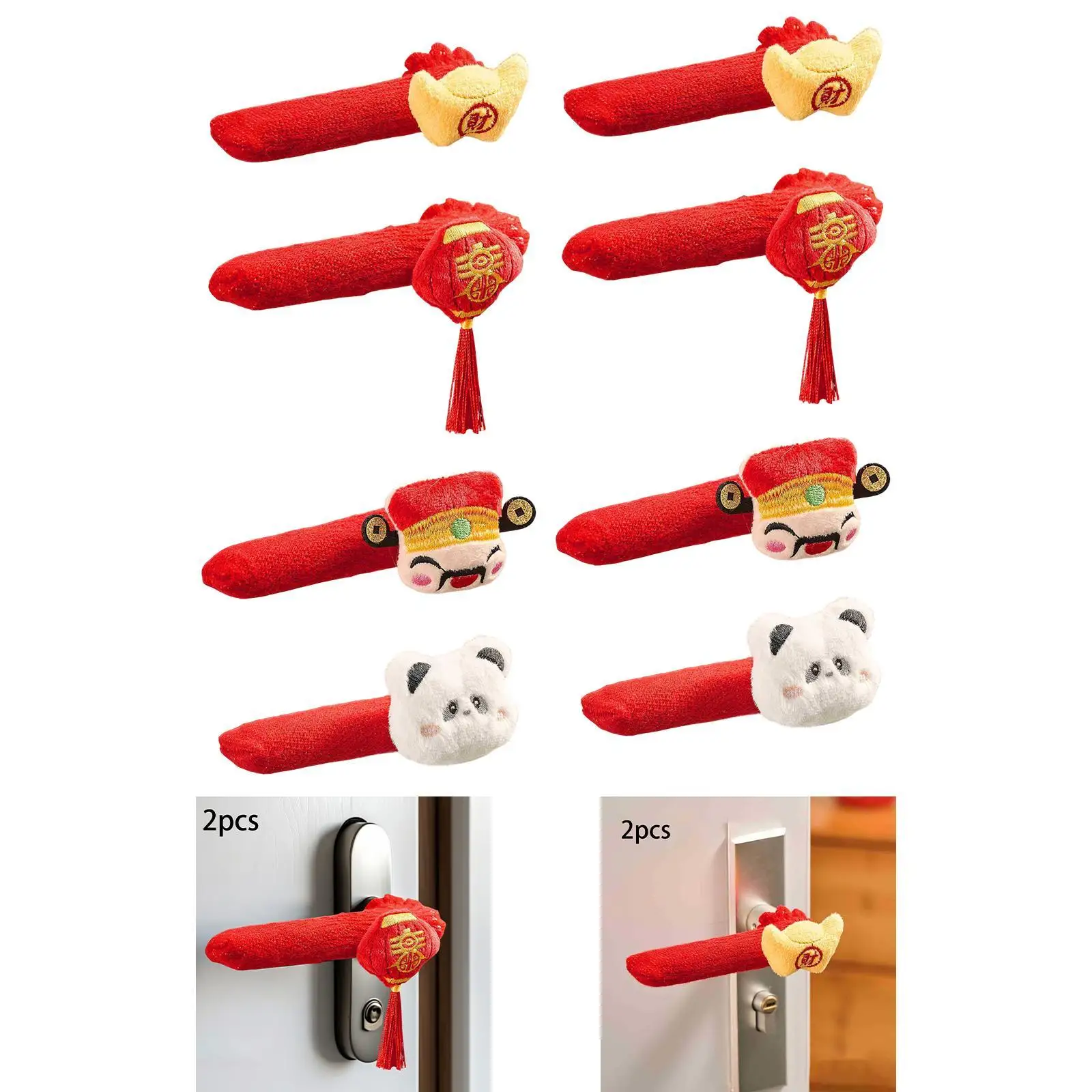 2x Door Handle Covers 2025 Snake Year Decor Birthday Gift Cute Crafts Chinese New Year Decorations for Kitchen Farmhouse Dorm