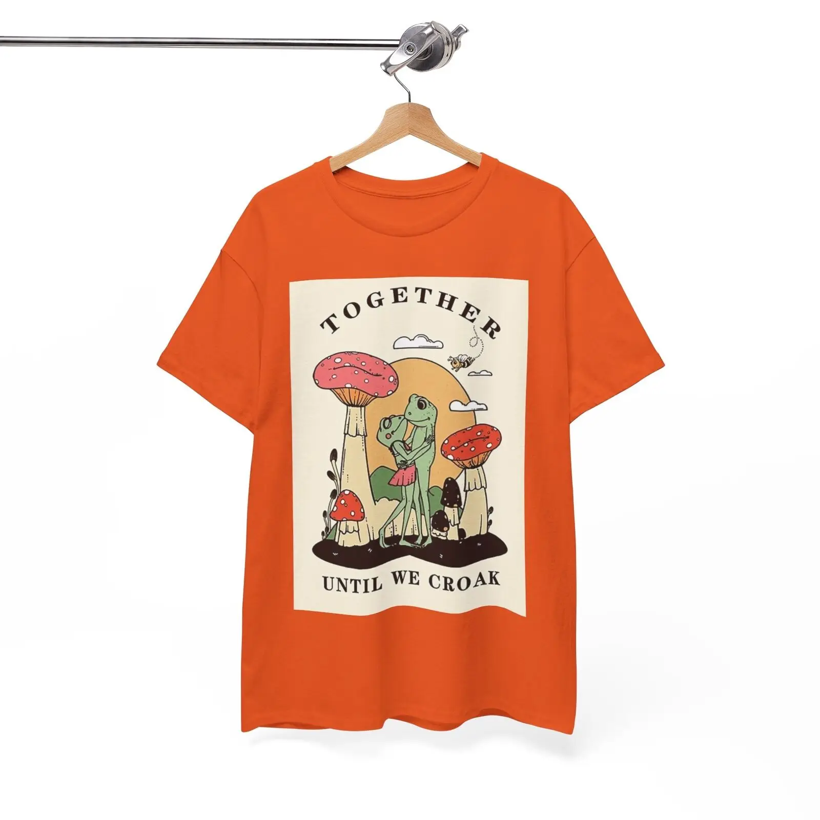 Trippy Mushroom Hunter Tshirt Mystical Graphic Vibe Unisex Heavy Cotton Toads